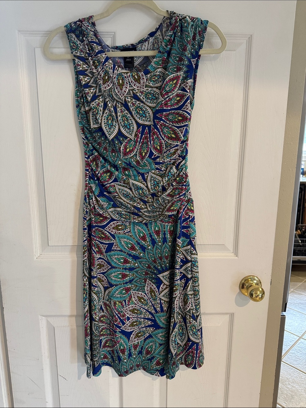 Enfocus Studio Teal and Blue Paisley Midi Dress